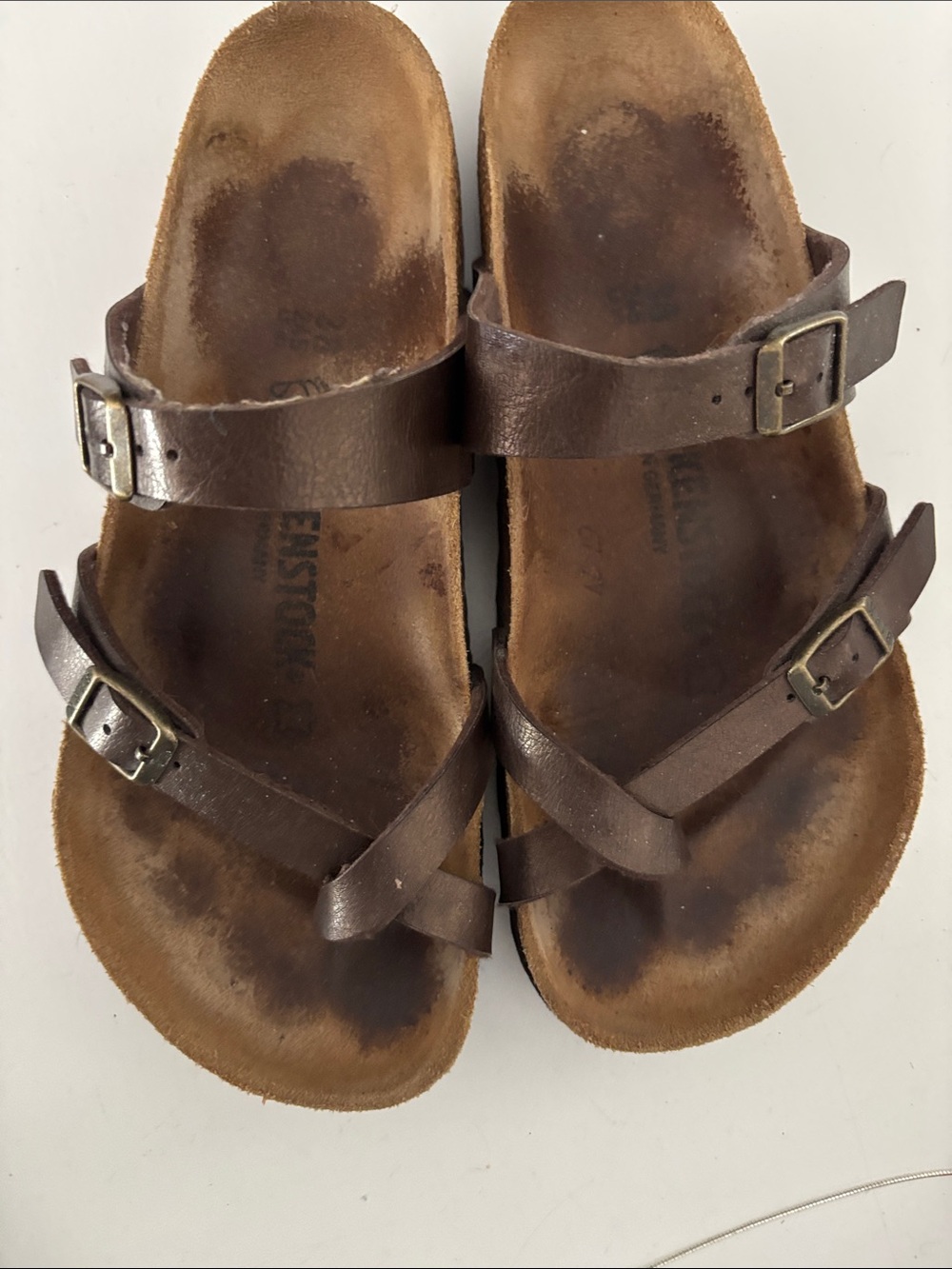 Birkenstock Brown Maya Leather Buckle Sandals